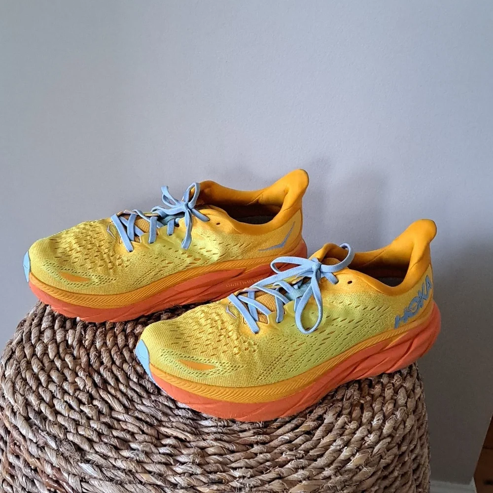 Hoka One One Mens Clifton 8 Radiant Yellow Maize Running/Athletic Sneakers S-11D